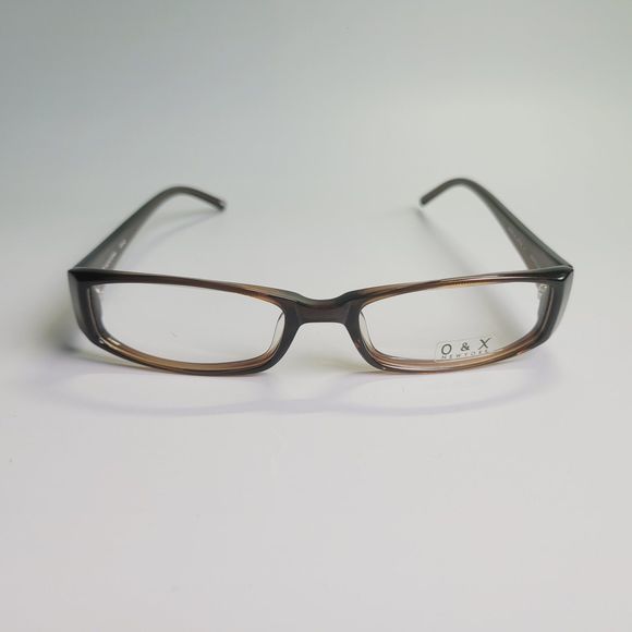 O&X New York OP-42 eyeglasses brown rectangular full frame 51-17 141 C7 - Picture 4 of 11
